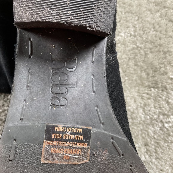 Reba Black Suede Leather Fringe‎ Knee High Western Cowgirl Boots Size 8M - Picture 4 of 5